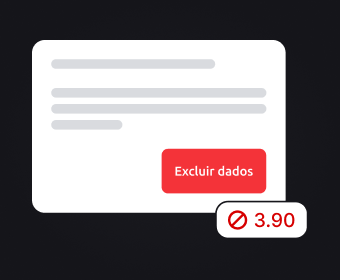 Interface em fundo escuro com botão vermelho e textos claros, destacando problema de baixo contraste e alerta de falha de acessibilidade.